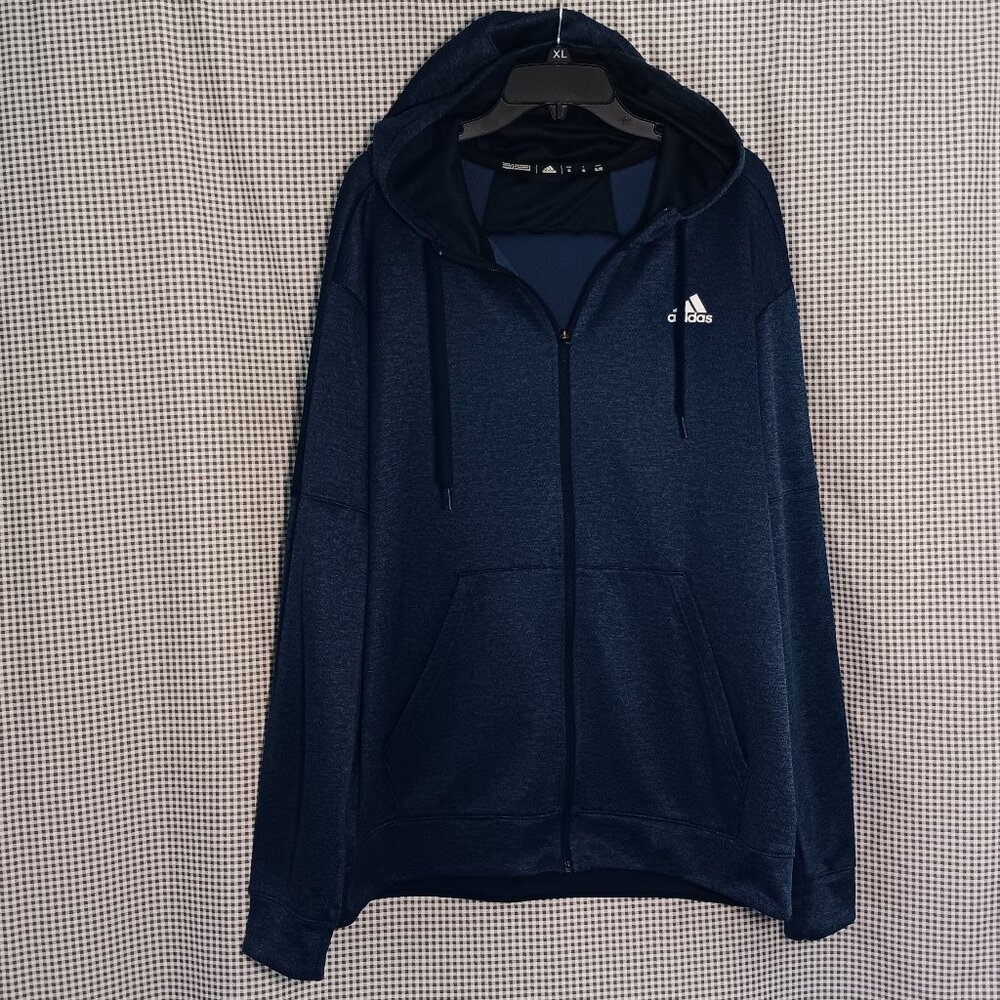 NWOT Adidas ClimaWarm Full Zip Blue Hoodie Men's XL